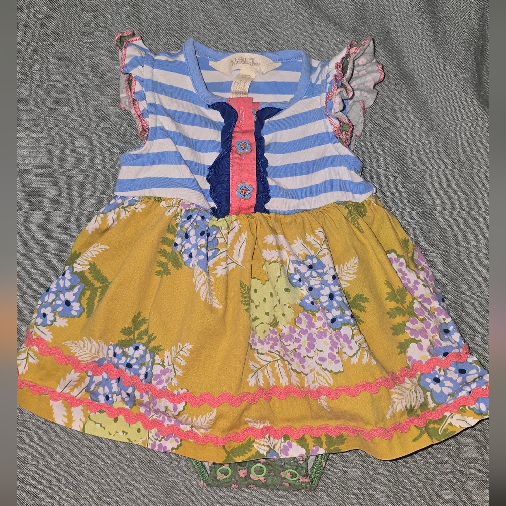 Matilda Jane Blue Striped Floral Baby Dress
